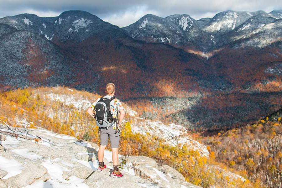 Student hiking in the Adirondacks 